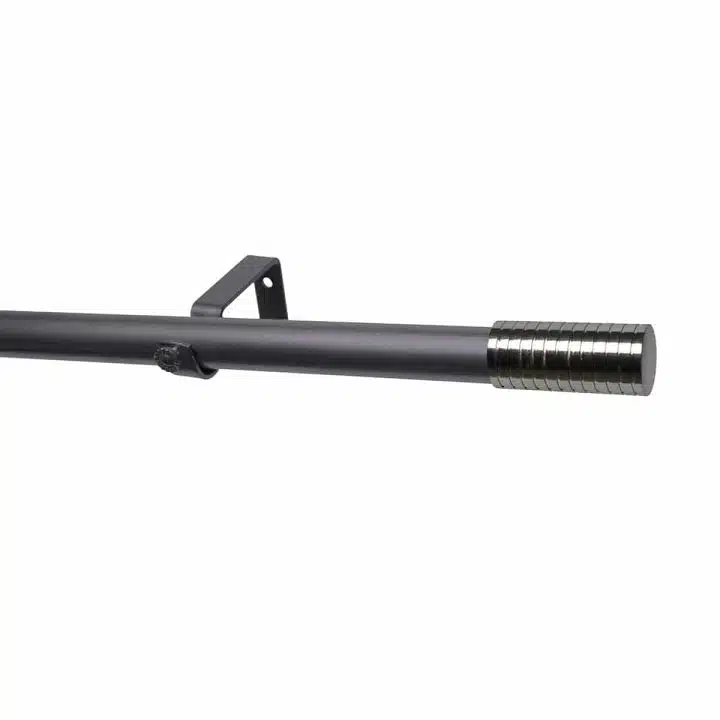 28mm Single Pole Set with Ring Finials - Gun Metal