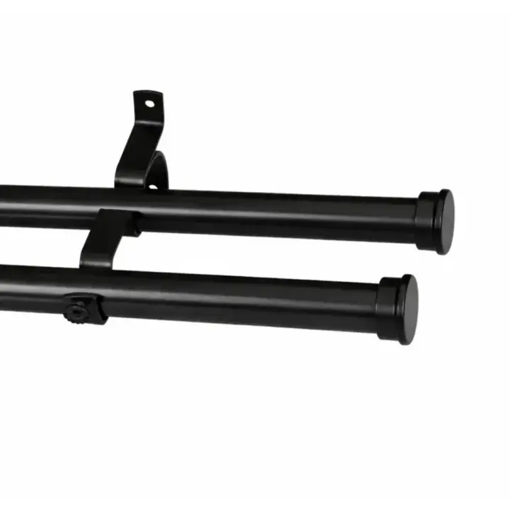 28mm Gypsy Double Pole Set with End Caps - Black
