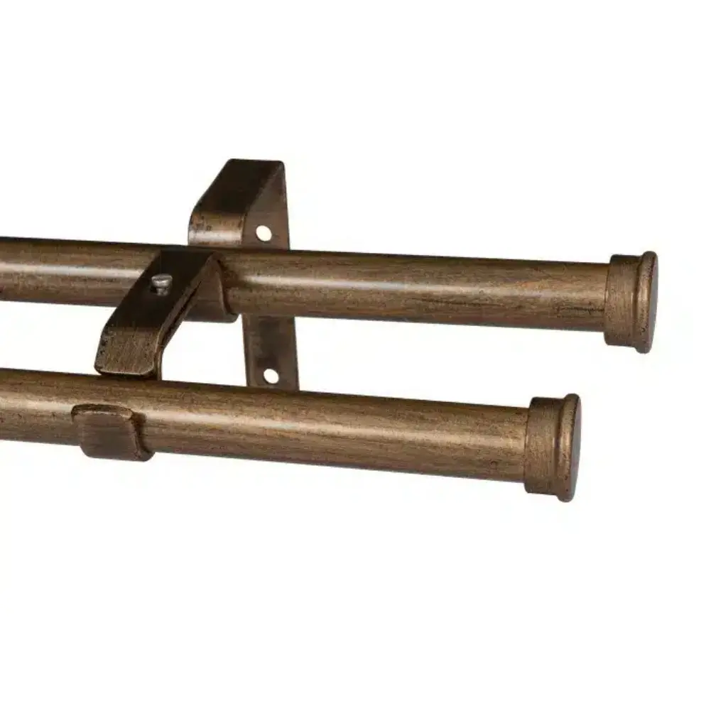 32Mm Curtain Pole- Elements Double Pole Set End Cap-Bronze 32Mm Curtain Pole- Elements Double Pole Set End Cap-Bronze