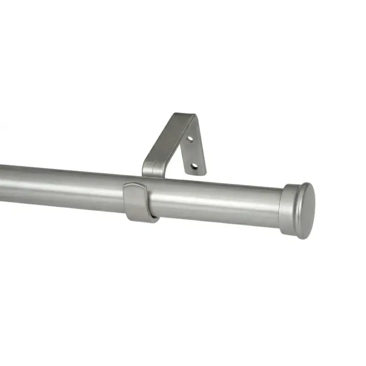 32mm Curtain Pole- Elements Single Pole Set End Cap Silver