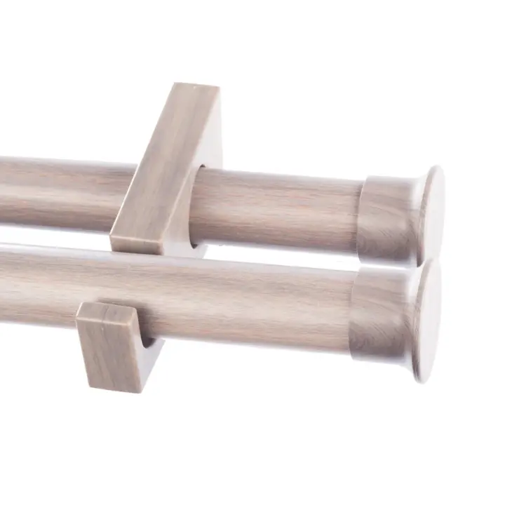 34mm Designer Double Curtain Pole Set with End Caps - Sea Mist