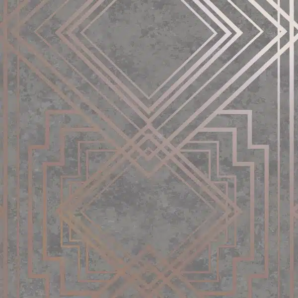 Wallpaper - Delano - Grey & Rose-gold