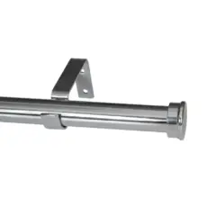 28Mm Single Curtain Pole Set With End Caps - Chrome