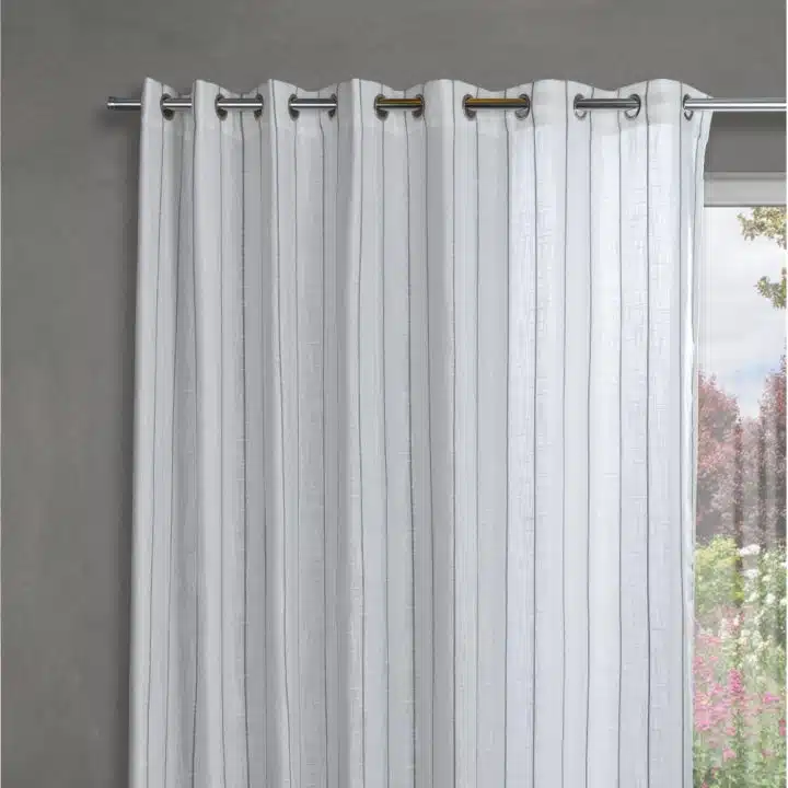 STUART GRAHAM READY MADE SHEER EYELET CURTAINS-RIPTIDE