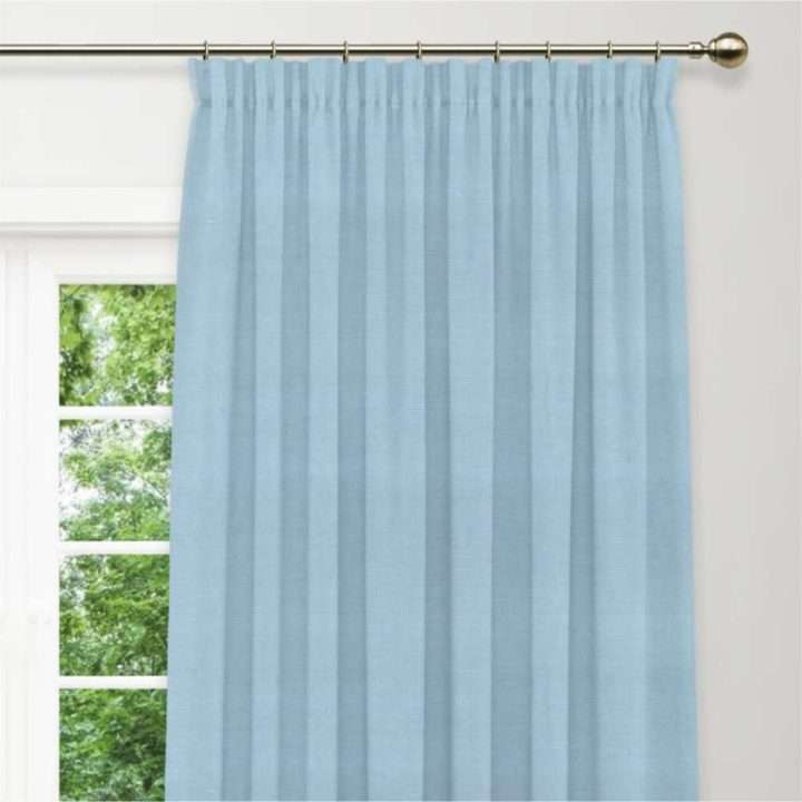 STUART GRAHAM READY MADE POLYESTER TAPED CURTAINS-MUSLIN