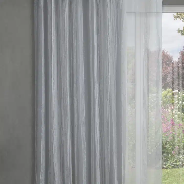 STUART GRAHAM READY MADE UNLINED SHEER EYELET CURTAINS-SUNSHINE