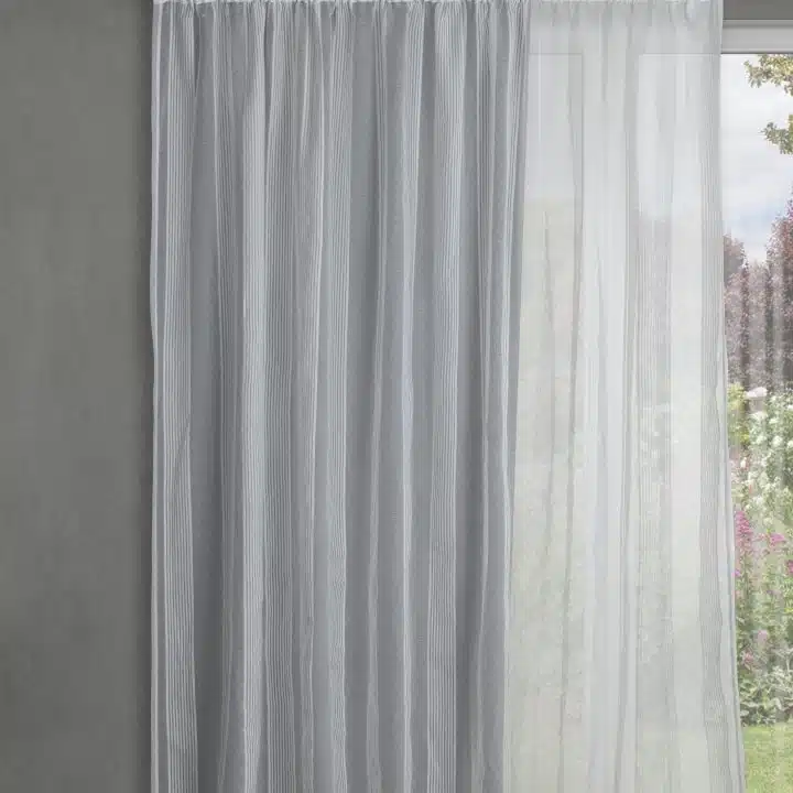 STUART GRAHAM READY MADE UNLINED SHEER TAPED CURTAINS-SUNSHINE