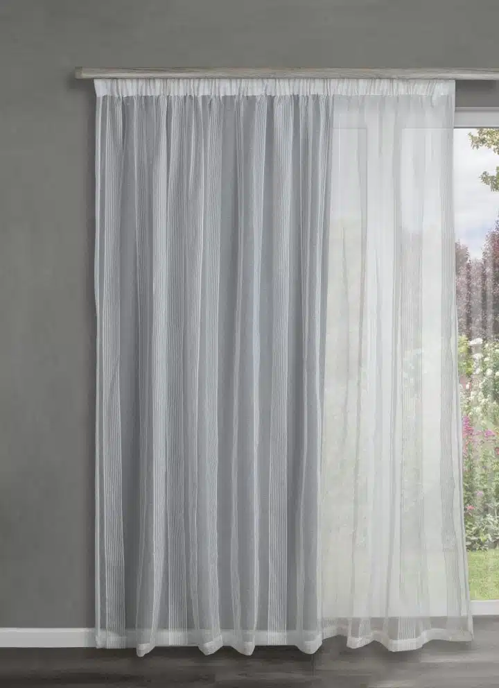 STUART GRAHAM READY MADE UNLINED SHEER TAPED CURTAINS-SUNSHINE