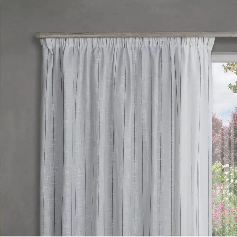 STUART GRAHAM READY MADE SHEER TAPED CURTAINS-RIPTIDE