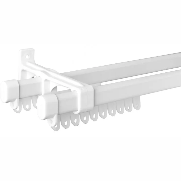 Double Curtain Track-Clipper Steel Track-White 