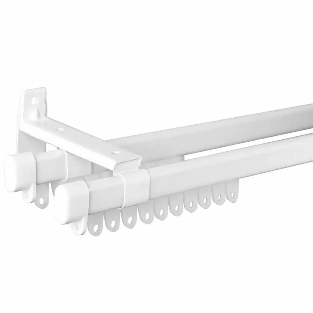 Double Curtain Steel Super C-Track - White