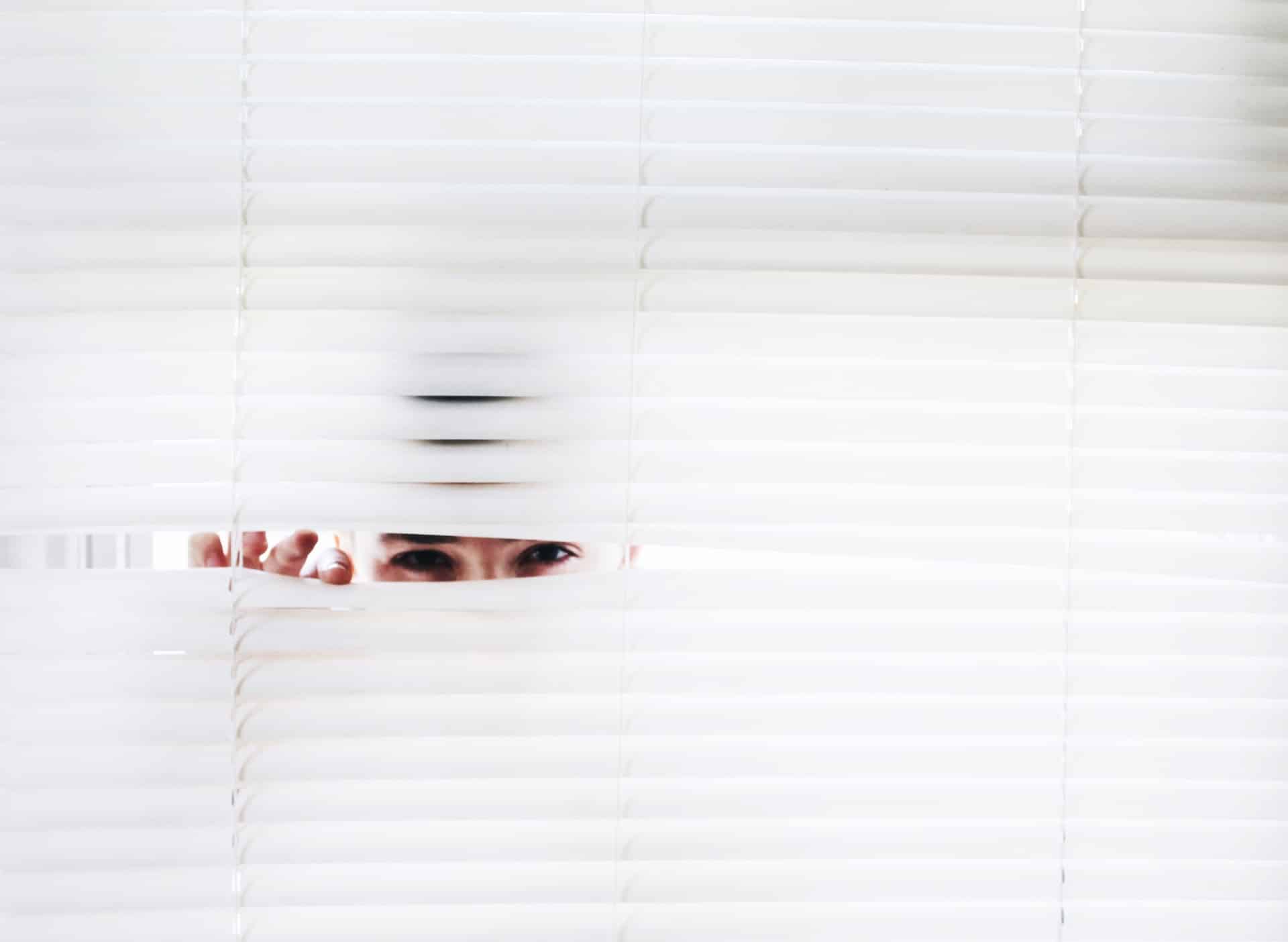 PVC Venetian Blinds peeking